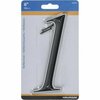 Hillman 6 in. Reflective Black Plastic Nail-On Number 1 1 pc, 3PK 844811